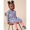 Long Sleeve Wrap Neck Dress, Watercolor Floral - Dresses - 2