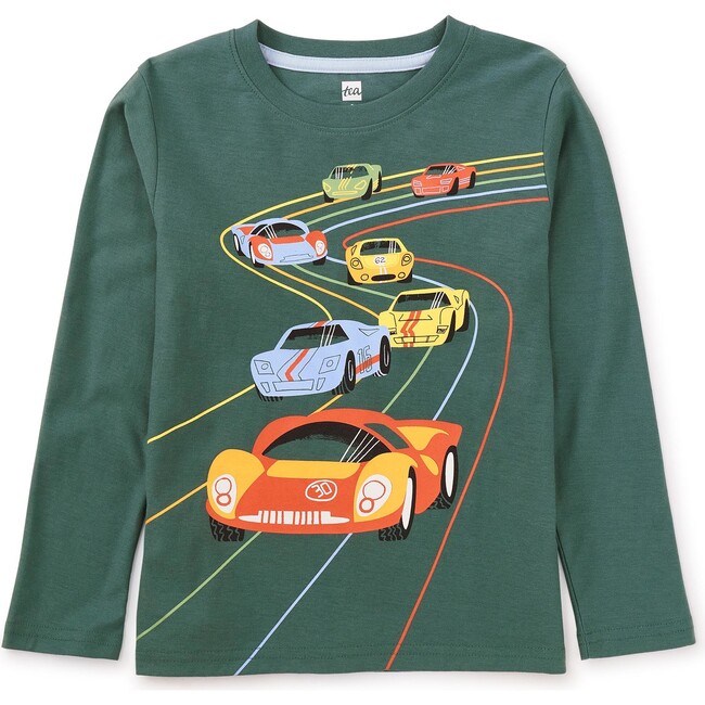 Le Mans Race Graphic Tee, Silver Pine