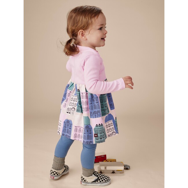 Print Mix Skirted Baby Dress, Parisian Homes - Dresses - 2