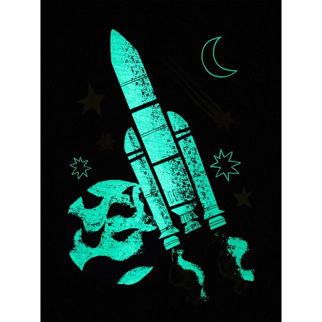 Glowing Rocket Graphic Tee, Pepper - T-Shirts - 2