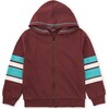 Elbow Stripe Hoodie, Sangria - Sweatshirts - 1 - thumbnail