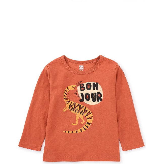 Bonjour Dino Baby Graphic Tee, Copper