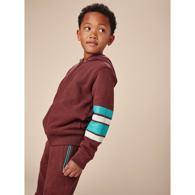 Elbow Stripe Hoodie, Sangria - Sweatshirts - 2
