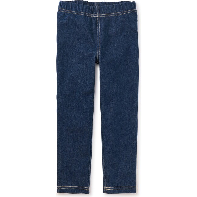Denim-Like Leggings, Medium Wash - Leggings - 3