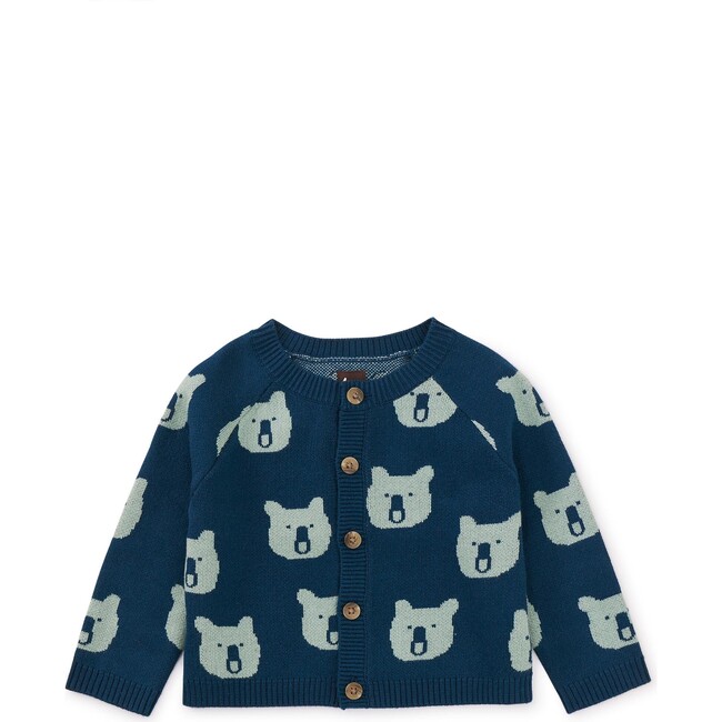 All-Over Print Iconic Baby Cardigan, Brave Bear