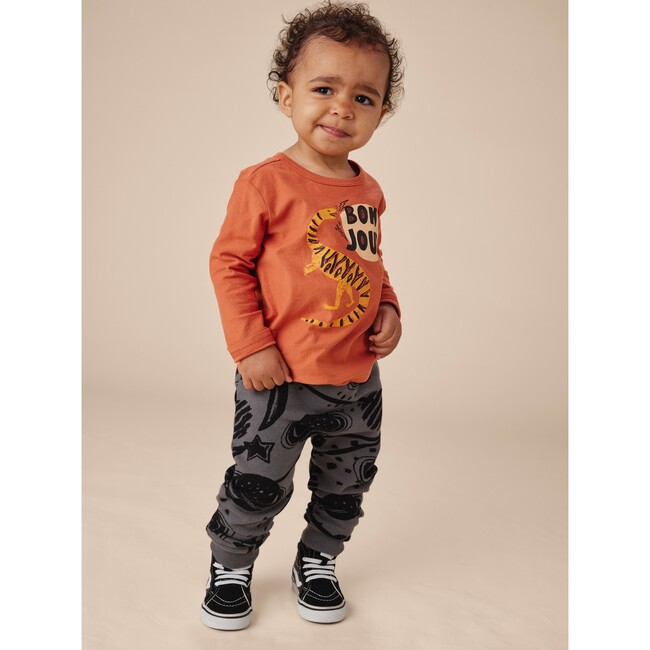 Bonjour Dino Baby Graphic Tee, Copper - T-Shirts - 3