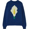 Flower Bull Kids Sweater, Navy Logo - Sweaters - 1 - thumbnail