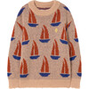 Bull Kids Sweater, Beige Logo - Sweaters - 1 - thumbnail