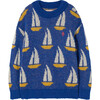 Bull Kids Sweater, Blue Logo - Sweaters - 1 - thumbnail