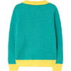 Bicolor Toucan Kids Cardigan, Turquoise - Cardigans - 2