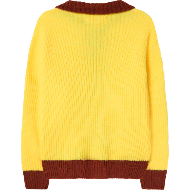Bicolor Toucan Kids Cardigan, Yellow Logo - Cardigans - 2