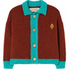 Bicolor Toucan Baby Cardigan, Brown Logo - Cardigans - 1 - thumbnail