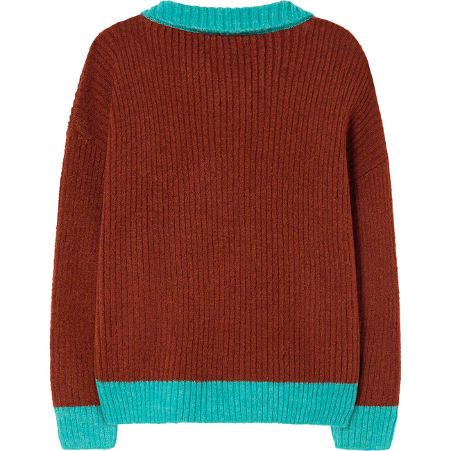 Bicolor Toucan Kids Cardigan, Brown Logo - Cardigans - 2