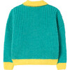Bicolor Toucan Baby Cardigan, Turquoise - Cardigans - 2