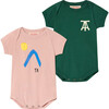 Pack Chimpanzee Baby Body, Rose - Onesies - 1 - thumbnail
