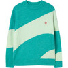 Bicolor Bull Kids Sweater, Turquoise - Sweaters - 1 - thumbnail