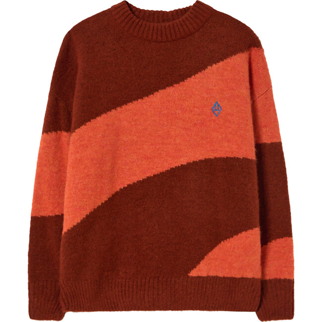 Bicolor Bull Kids Sweater, Brown Logo