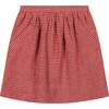 Kiki Houndstooth Check Pocket Skirt, Red - Skirts - 1 - thumbnail