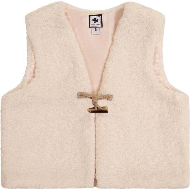 Teddy Bear Faux Fur Vest, Cream