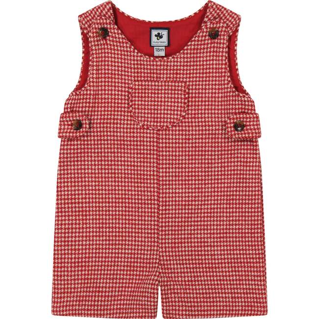 Jack Boys Houndstooth Check Classic Romper, Red