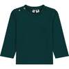 Henry Boys Striped Button Shoulder Long Sleeve Tee, Forest Navy - T-Shirts - 1 - thumbnail