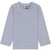 Henry Boys Striped Button Shoulder Long Sleeve Tee, Blue - T-Shirts - 1 - thumbnail