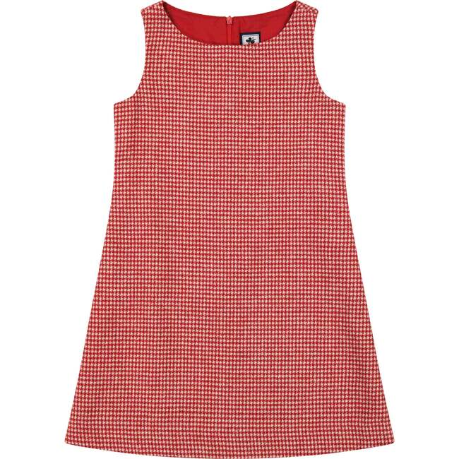 Morgan Girls Houndstooth Check Classic Shift Dress, Red