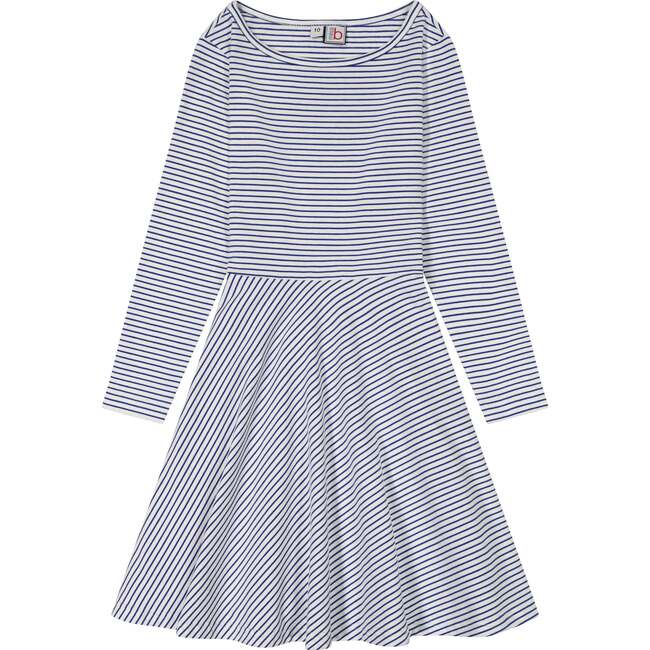 Helena Striped Circle Skirt Dress, Blue