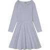 Helena Striped Circle Skirt Dress, Blue - Dresses - 1 - thumbnail