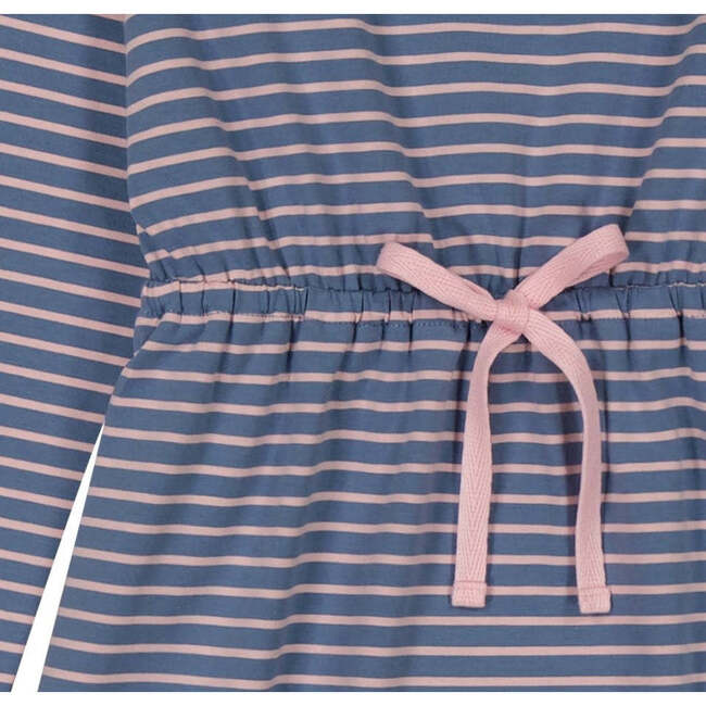 Lila Tween Striped Drawstring Dress, Blue And Pink - Dresses - 2