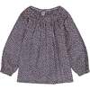 Georgina Girls Mini Hearts Print Smocked Top, Pink - Shirts - 1 - thumbnail