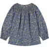 Georgina Girls Smocked Top, Yellow Cerises - Shirts - 1 - thumbnail