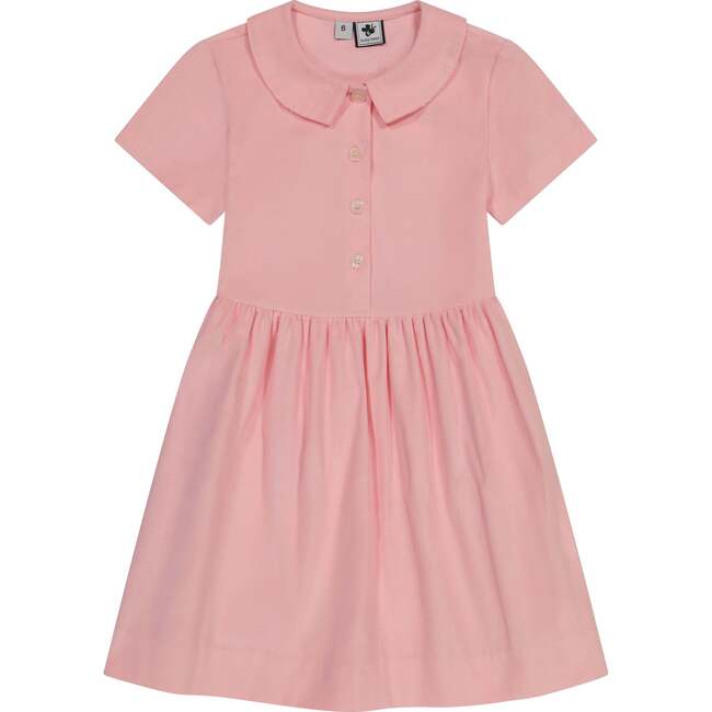Charlotte Girls Point Collar Corduroy Dress, Light Pink