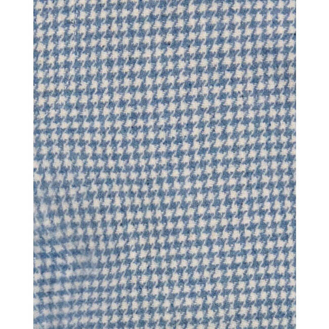 Anna Girls Houndstooth Check Cap Sleeve Dress, Blue - Dresses - 2