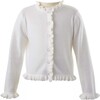 Frill Neck Cardigan, Ivory - Cardigans - 1 - thumbnail