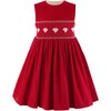 Heart Smocked Pinafore, Red - Dresses - 1 - thumbnail