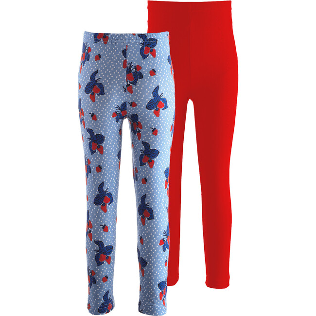 Strawberry Print Leggings, Multicolors (Pack Of 2) - Leggings - 2