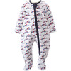Train Zip-Up Babygro, Navy - Onesies - 1 - thumbnail