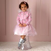 Sparkle Star Print Cardigan, Pink - Cardigans - 2