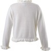 Frill Neck Cardigan, Ivory - Cardigans - 2