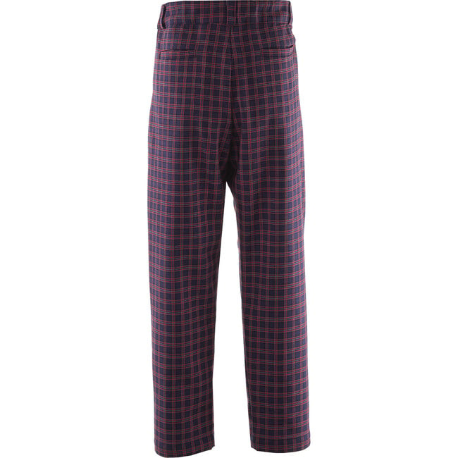 Mini Check Straight Leg Trousers, Navy - Pants - 2