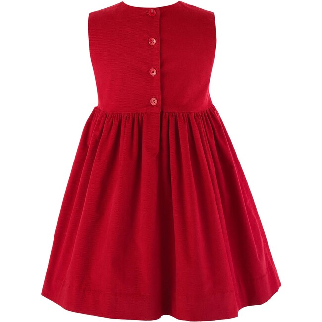 Heart Smocked Pinafore, Red - Dresses - 2
