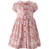 Ditsy Garden Button-Front Puff Sleeve Dress, Pink - Dresses - 1 - thumbnail