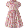 Ditsy Garden Button-Front Puff Sleeve Dress, Pink - Dresses - 2
