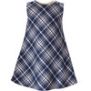 Check Zipped Pinafore, Navy - Dresses - 1 - thumbnail