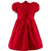 Classic Short Puff Sleeve Smocked Dress, Red - Dresses - 2