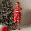 Classic Polka Dot Bow Dress, Red - Dresses - 2