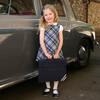 Check Zipped Pinafore, Navy - Dresses - 2