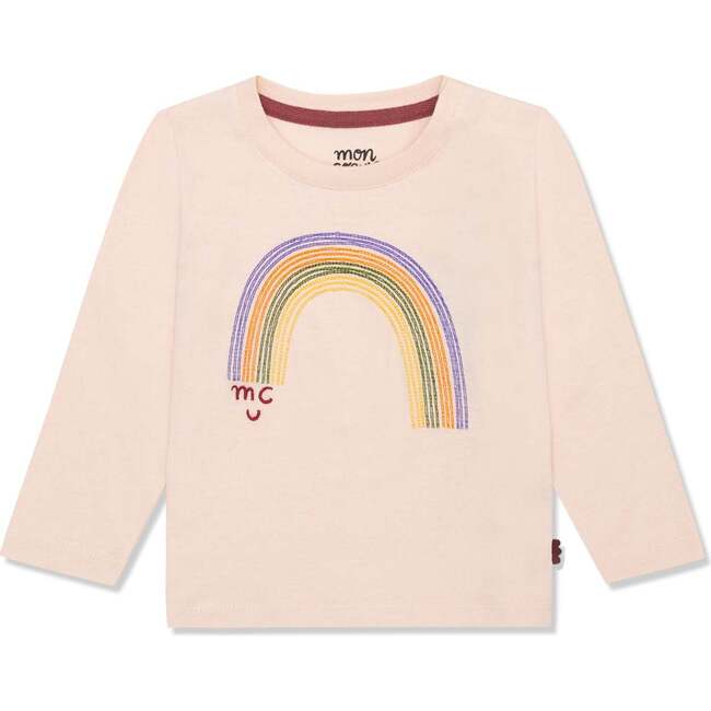 Rainbow Baby Tshirt, Soft Pink and Rainbow