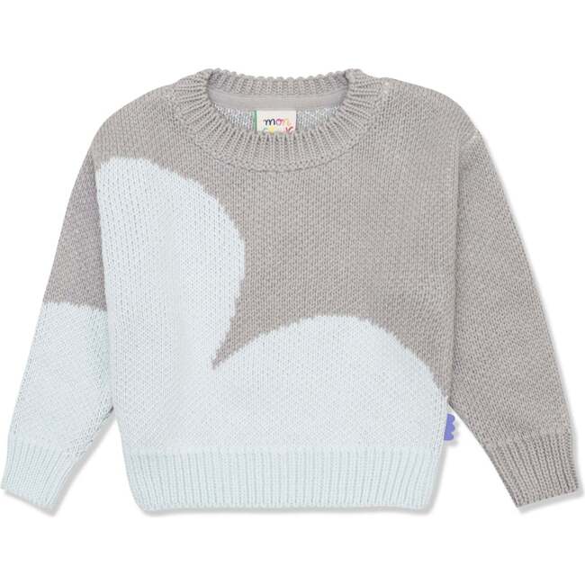 Silver Cloud Baby Sweater, Silver and Mist Blue